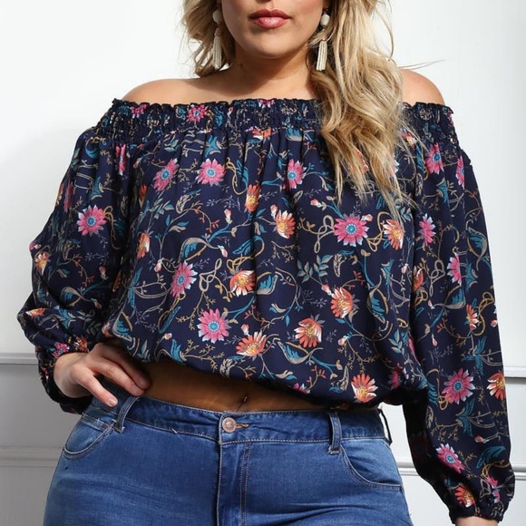 2x 3x PLUS Non-wrinkle Soft Rayon Off Shoulder Top - Picture 3 of 6